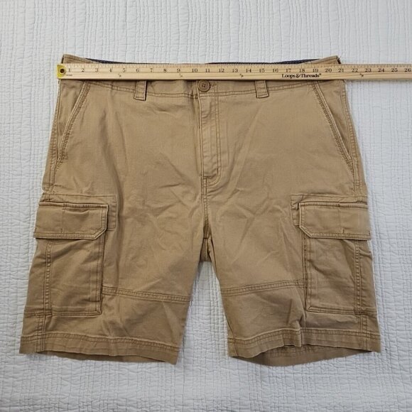 Cremieux Premium Denim Men's Cargo Shorts 42W Stretch Khaki Six Pockets EUC LN - Picture 3 of 13